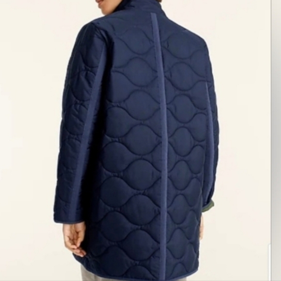 J. Crew Signature Puffer Navy Quilted Comfy Women's Coocon Jacket Winter Sz 2X - Picture 4 of 11